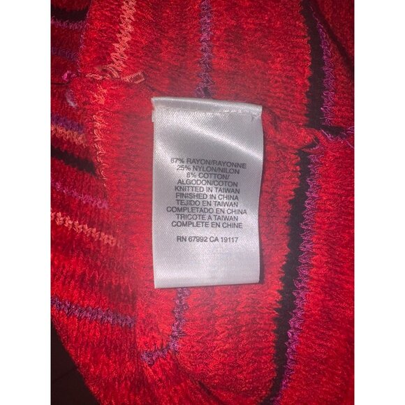 Sigrid Olsen Embellished Striped Turtleneck Sweater Red Button Detail Casual L - Picture 7 of 8